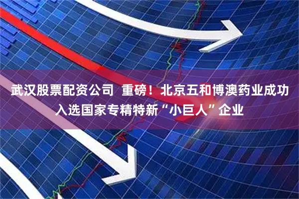 武汉股票配资公司  重磅！北京五和博澳药业成功入选国家专精特新“小巨人”企业